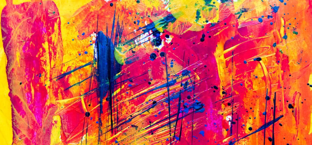 Yellow and Red Abstract Painting